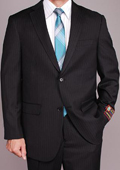 Men's Black Pinstripe 2-button Suit $149