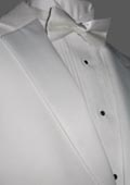 SKU#NF1149 Fitted Tailored Slim Cut 2 Btn White Mens Tuxedo with Non Pleated (Flat Front) Pants $275