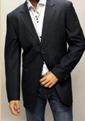SKU#KG7835 Navy Sport Coat With Square Pattern This Jacket Is A Winner 2 Button $89
