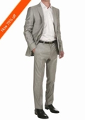  2-Button Silver Fitted Suit