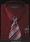  Men's Dress Shirt - PREMIUM TIE - Burgundy $39