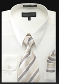 Men's Dress Shirt - PREMIUM TIE - Ivory $39