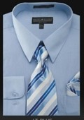 Men's Dress Shirt - PREMIUM TIE - Light Blue $39