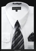 Men's Dress Shirt - PREMIUM TIE - White $39