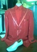SKU#ED6738 Mens Red Tuxedo Suit Peak Lapel $275