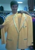 SKU#GM8292 Mens Yellow-Gold Tuxedo Suit Peak Lapel $275