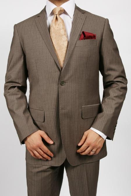 Mens Two Button Suit - Shiny Sharkskin Suit