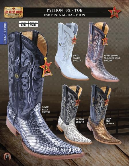 Los Altos 6X Toe Genuine Python ~ Snake Men's Western Cowboy Boots ...