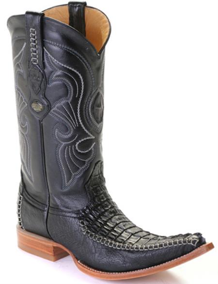 caiman ~ alligator Tail Croc Black Los Altos Men's Cowboy Boots Western ...