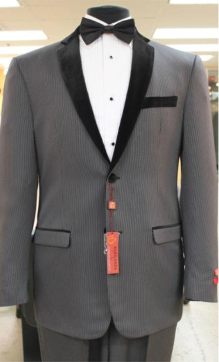 1960s Mens Suits | Mod, Skinny, Nehru GreyGray Tuxedo 2 button notch collar or Formal Suit $170.00 AT vintagedancer.com