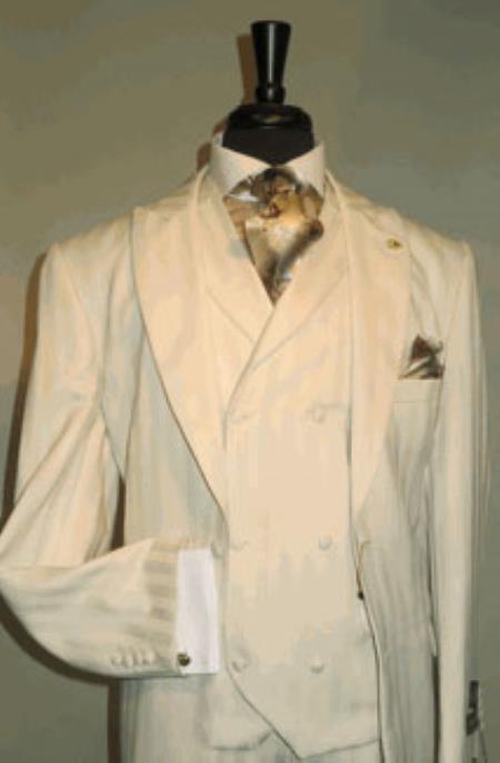 SKU#AC-744 Men's Suit Single Breasted Two Covered Button Su