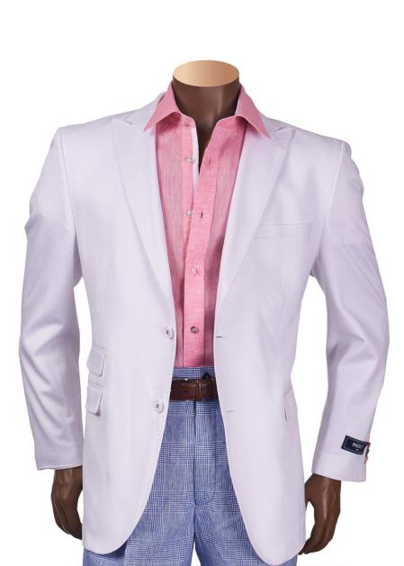 80s Men’s Jackets, Coats, Windbreakers, Blazers, Vests Mens White Single Breasted Peak Lapel Two Button Microfiber Blazer $149.00 AT vintagedancer.com