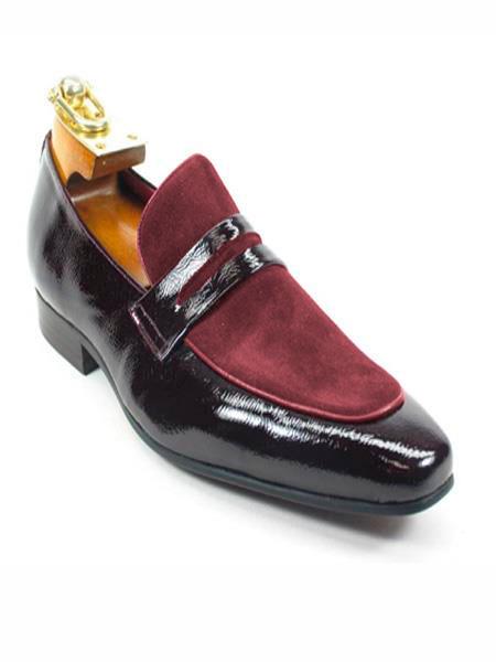 Men's Fashionable Leather Stylish Dress Loafer Burgundy Dress Shoe