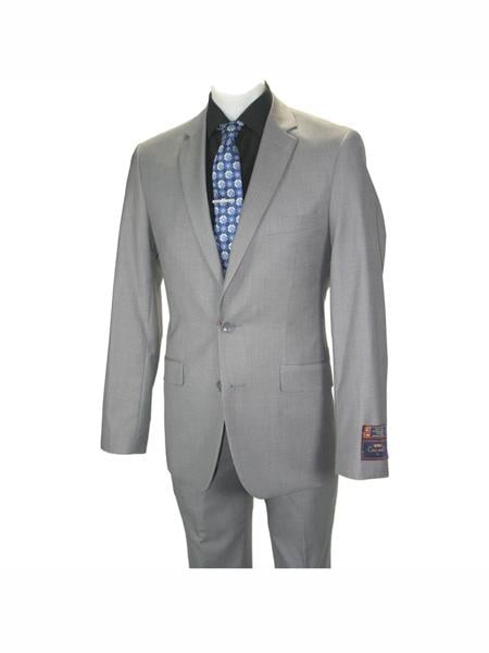 Carlo Lusso Men's 2 button fully lined slim fit Gray suit