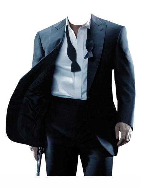 Daniel Craig Suit Black Button Closure James Bond Tuxedo 