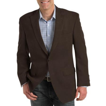 Men's Brown 2 Button Fashion Dress Casual Blazer
