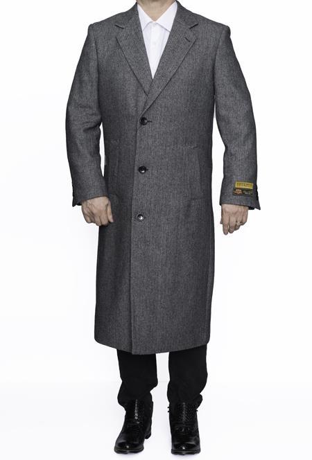 Men's Big And Tall Overcoat Long Men's Dress Topcoat -  Winter coat 4XL 5XL 6XL Grey