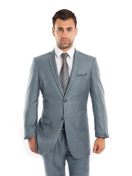 Men's   Slim Fit Smoke Blue Suit