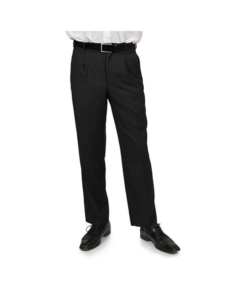 Men's Black Two Front & Side Pocket Polyester Pant