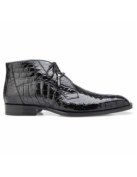 Men's Authentic Alligator Lace Up Black Cap Toe Authentic Genuine Skin Italian Tennis Dress Sneaker Shoes