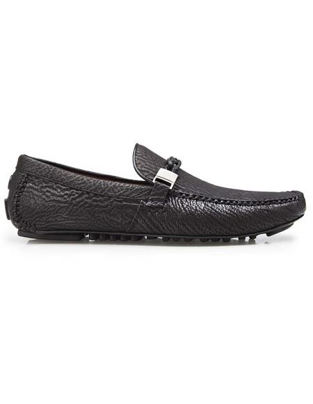Men's Authentic Slip On Black Calf ~ Leather Shark Skin belvedere Tennis Shoes