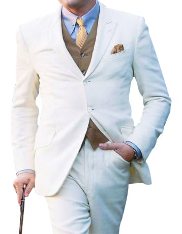 Men's Great Three Piece Off White Suit