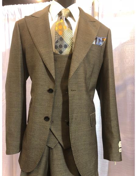 Men's Brown Two Button  Suit