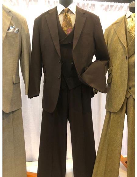 Men's Brown Two Button Suit