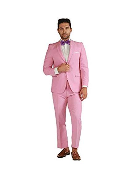 Men Light Pink Suit Cheap Priced Business Men's Slim Fit Suits Clearance Sale