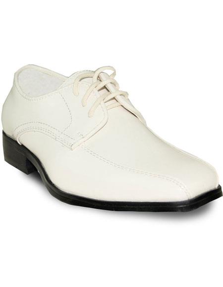 VANGELO Boy TUX-5KID Dress Shoe For Men Perfect for Wedding Formal Tuxedo  Ivory Patent - Men's Shiny Shoe