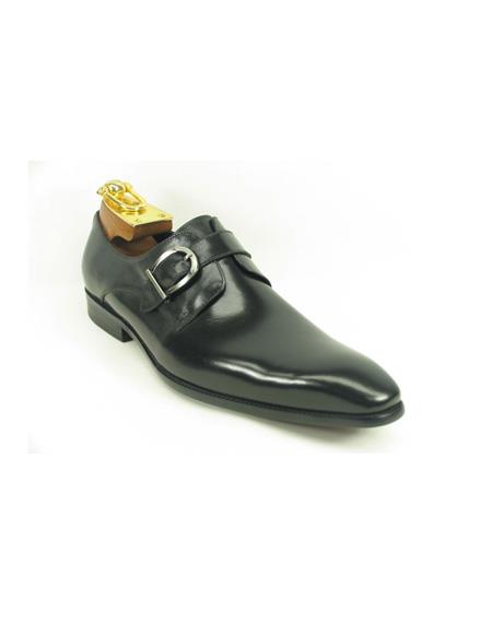 Men's Slip-On Shoes by Carrucci - Side Buckle Black