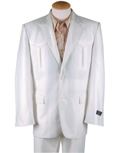 Style#-B6362 Men's White Cuff Link   Western Blazer