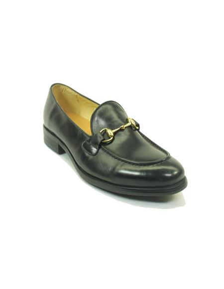 Men's Grey Slip On Leather Stylish Dress Loafer by Carrucci