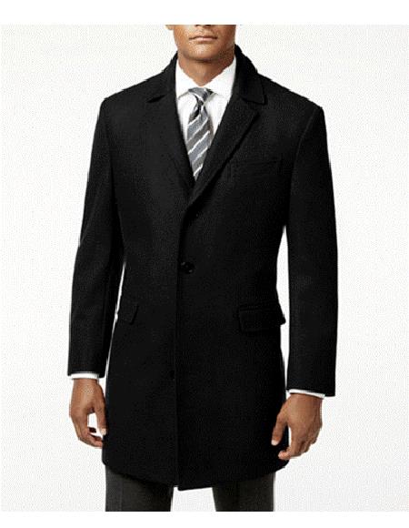 Three Quarters Length Men's Dress Coat Black Wool Long Jacket Men's Carcoat ~ Designer Men's Wool Men's Peacoat Sale