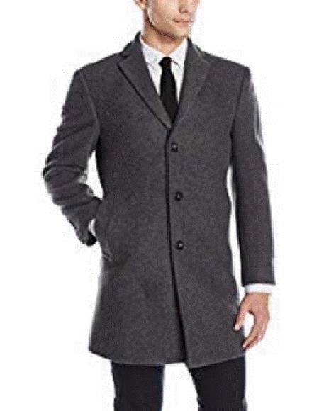 Mens Car Coat Gray Dress Coat Long Jacket Wool Designer Men's Wool Men's Peacoat Sale for Men