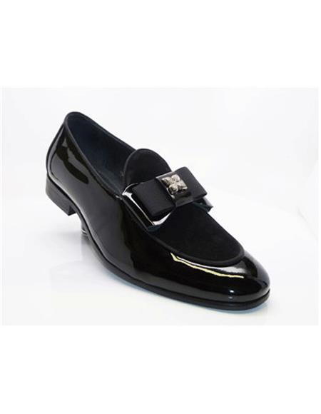 Tuxedo Shoes  Dress Carrucci Slip on - Stylish Dress Loafer - Slipper Men's Shoes Perfect for Men's Prom Shoe and Wedding Black Shoes