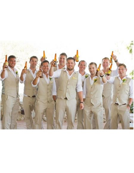 Men's Beach Wedding Attire Suit Menswear Gold $199