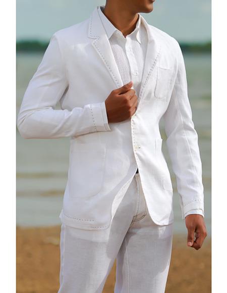 Mens Beach Wedding Attire Suit Menswear White $199