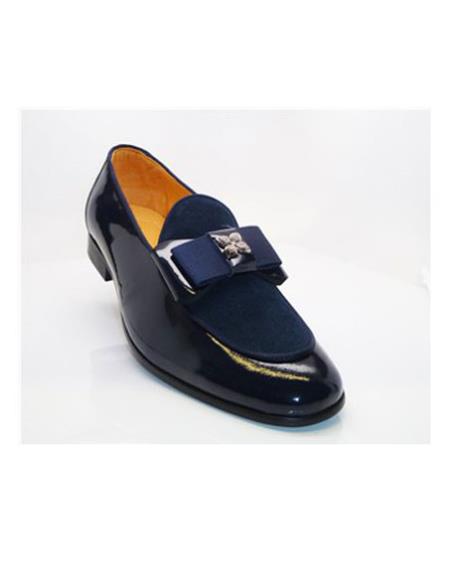 Men's Stitched Welt Slip On Blue Carrucci Shoe