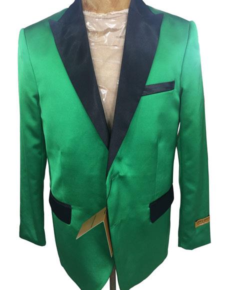 Style#-B6362 Men's Green Cheap Priced Designer Fashion Dress Casual Blazer On SaleTwo Button Blazer