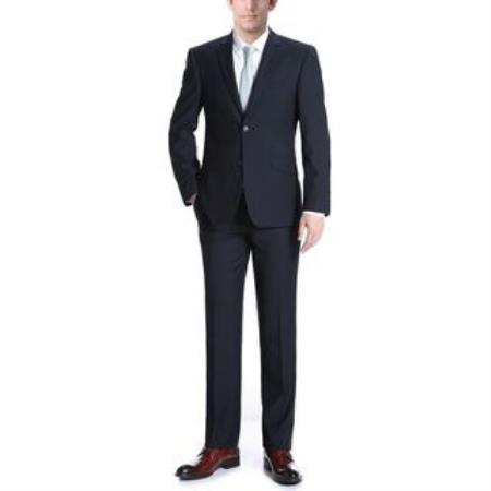 Renoir Suits - Renoir Fashion Verno Albani Men's Two Buttons Dark Navy Slim Fit Two-piece Suit