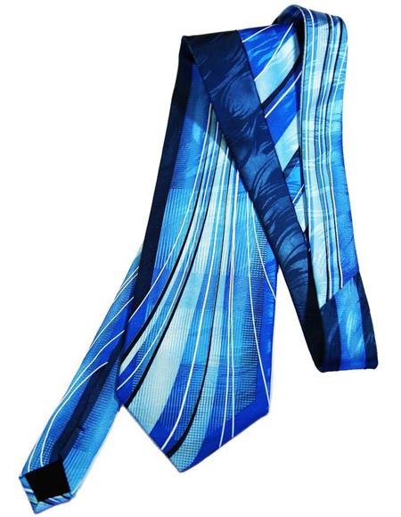 Men's Extra Long Aquamarine Silk Tie