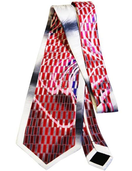 Men's Extra Long Red Silk Tie
