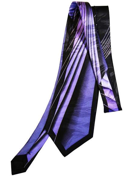Men's Extra Long Purple Silk Tie