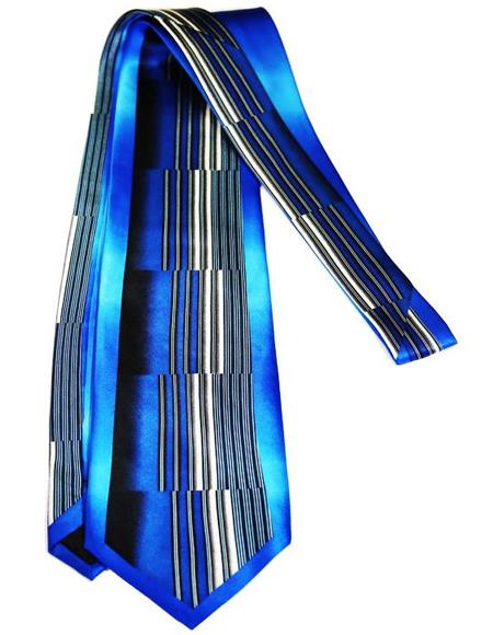 Men's Extra Long Blue Silk Tie