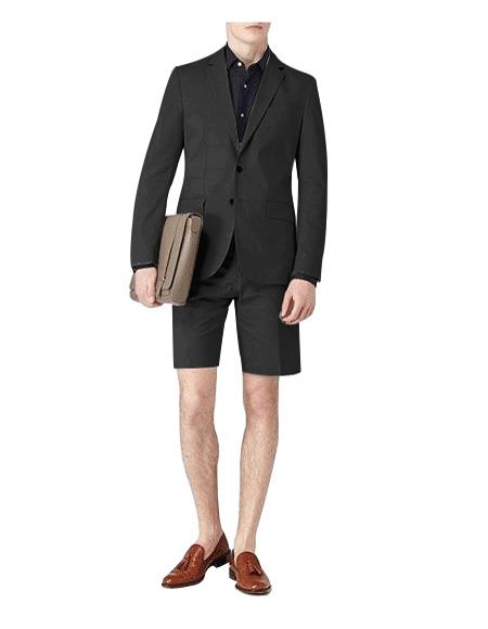 Mens Short Pants Suit Set Mens Summer Business Suits With Shorts Pants Set (Sport Coat Looking)