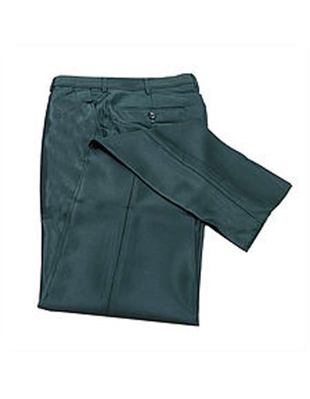 Men's Dark Green Slim Fit Metallic Pants