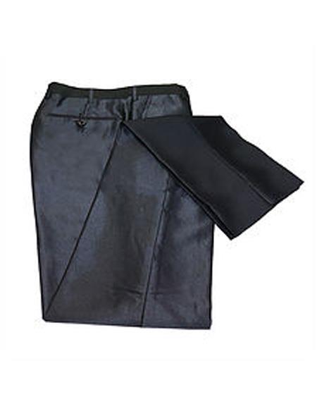Men's Black Slim Fit Shiny Dress Pants