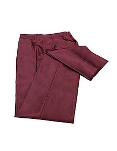Men's Burgundy Sharkskin Metallic Pants