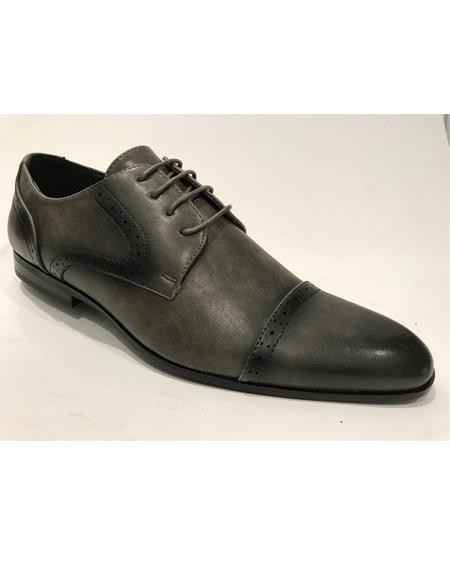 Men's Cap Toe Black Shoes